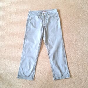 Santana Jeans Cropped Denim Grey Jean Capri Size 8 Straight Leg